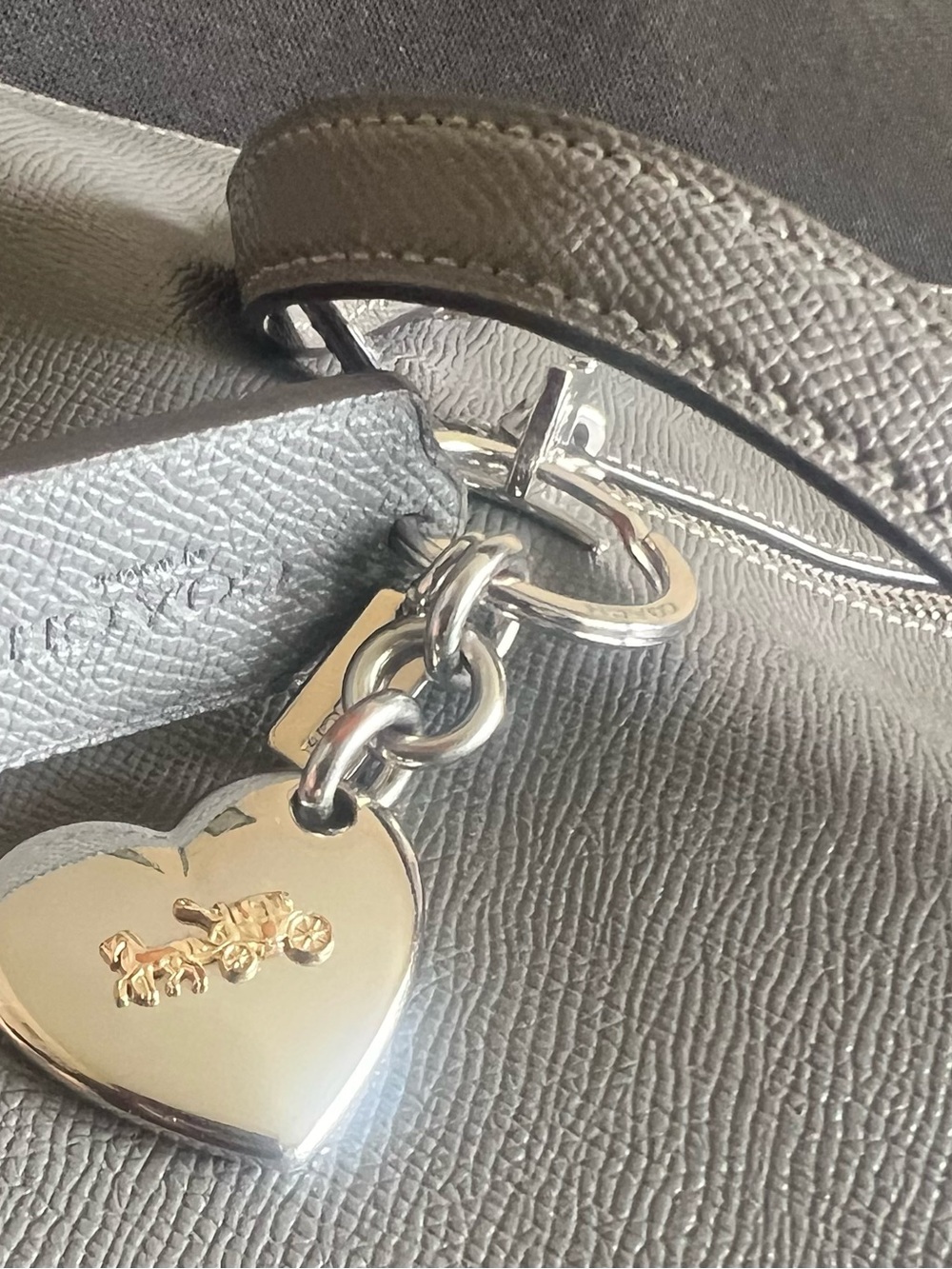 Coach Silver Metallic Leather Shoulder Bag - Picture 2 of 6